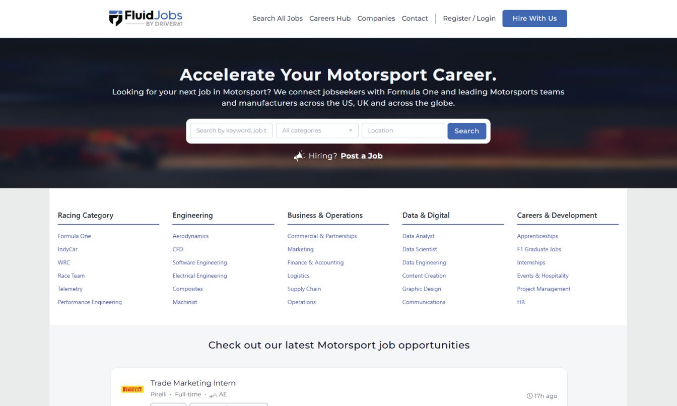 Motorsport Jobs by Driver61
